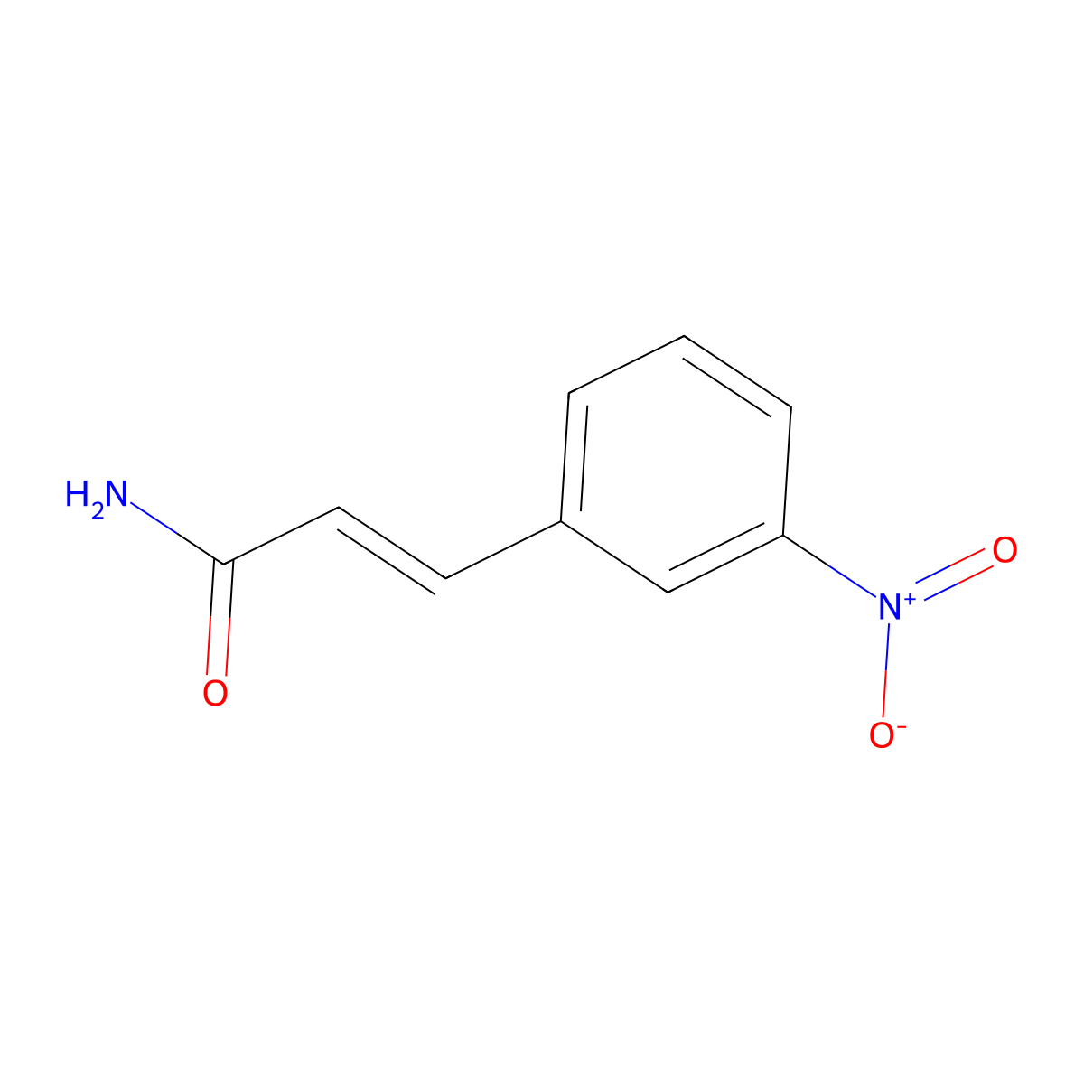 3-(3-Nitrophenyl)prop-2-enamide molecular structure, CAS 1664-58-0