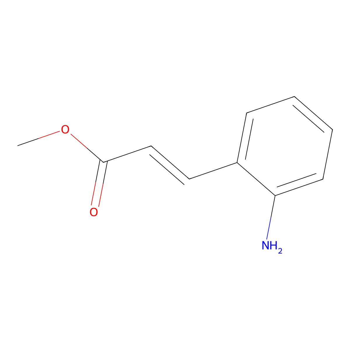 Methyl 3-(2-aminophenyl)prop-2-enoate molecular structure, CAS 1664-62-6