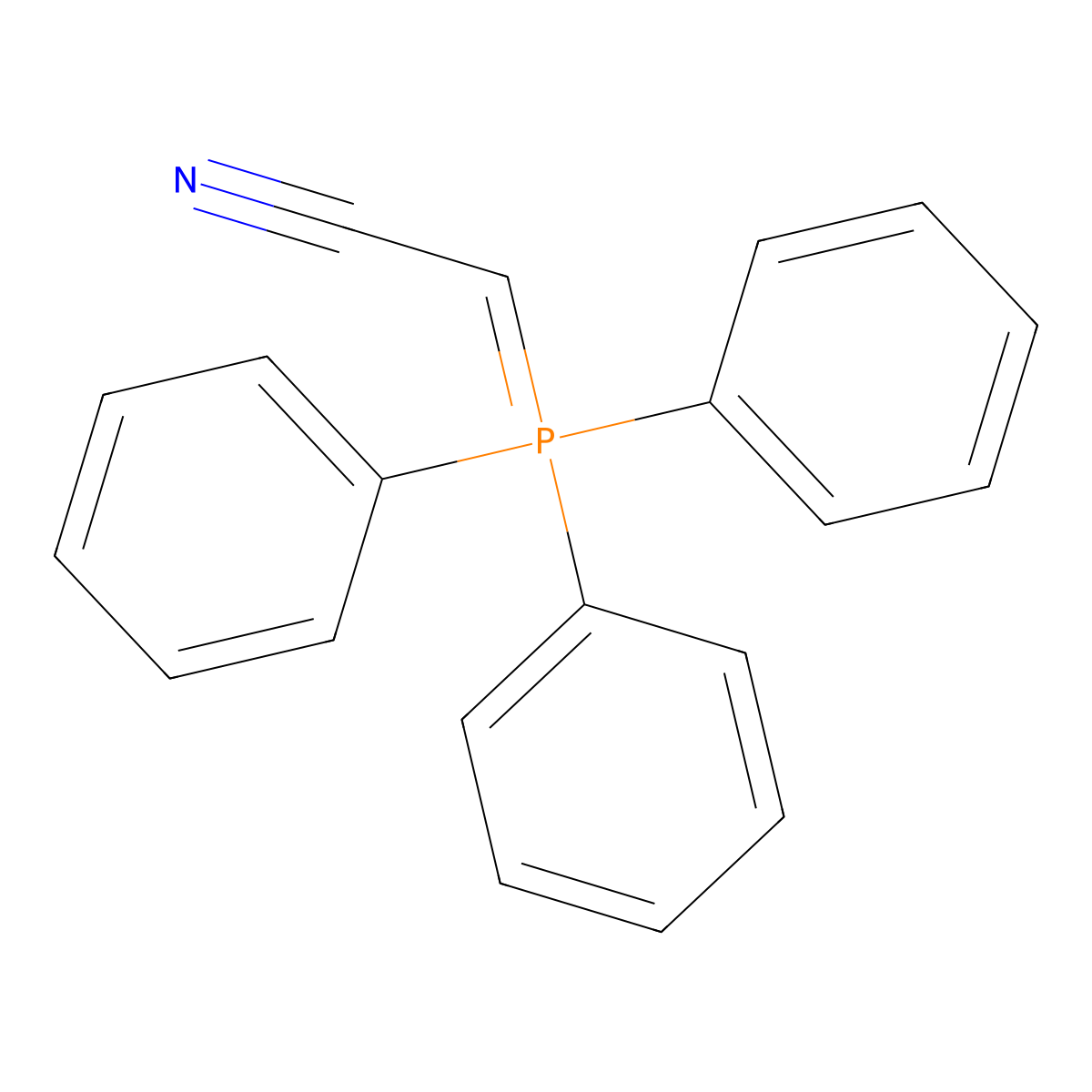 (Triphenylphosphoranylidene)acetonitrile molecular structure, CAS 16640-68-9