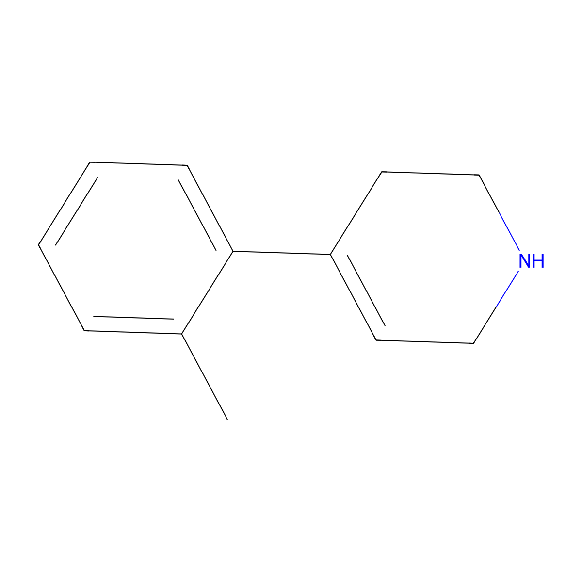 4-(2-Methylphenyl)-1,2,3,6-tetrahydropyridine molecular structure, CAS 166401-49-6