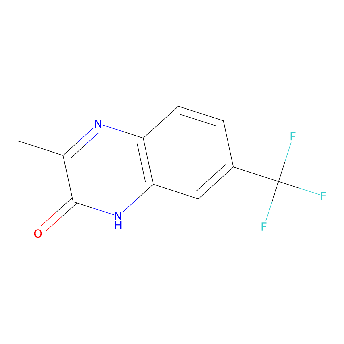 3-methyl-7-(trifluoromethyl)-1H-quinoxalin-2-one molecular structure, CAS 166402-52-4