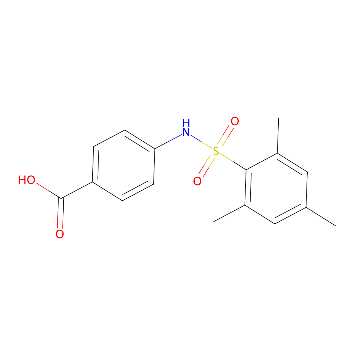 4-[(Mesitylsulfonyl)amino]benzoic acid molecular structure, CAS 166405-50-1