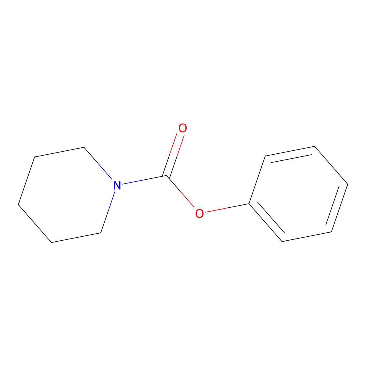 Phenyl 1-piperidinecarboxylate molecular structure, CAS 16641-71-7