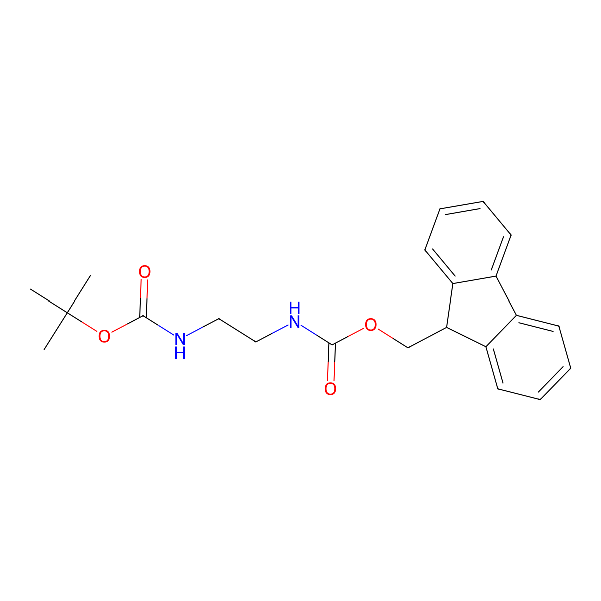 (9H-fluoren-9-yl)methyl tert-butyl ethane-1,2-diyldicarbamate molecular structure, CAS 166410-28-2