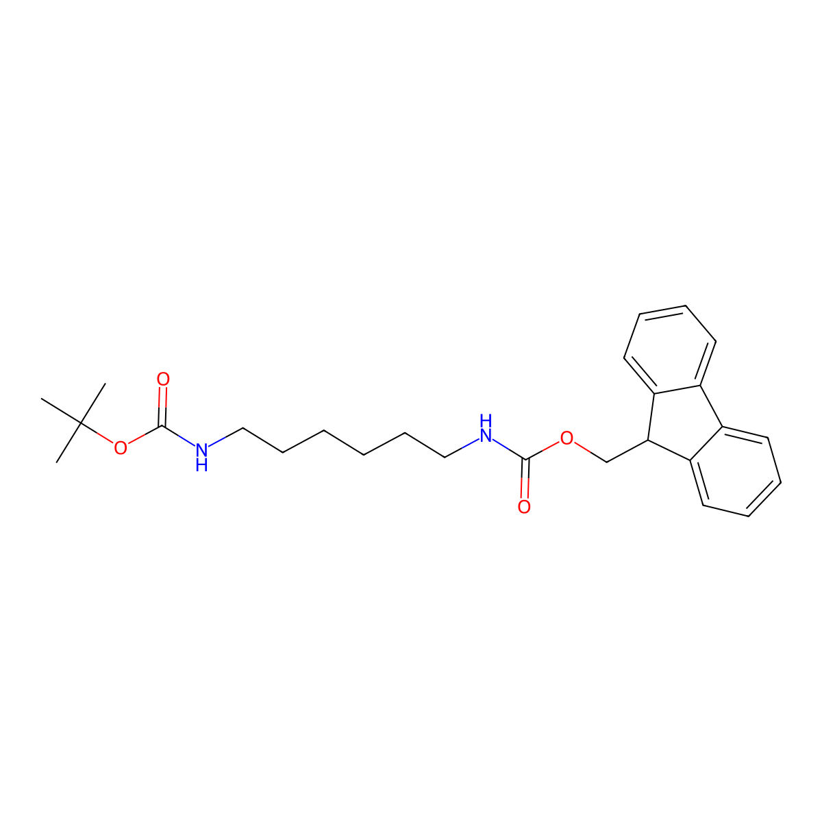 tert-butyl N-(6-{[(9H-fluoren-9-ylmethoxy)carbonyl]amino}hexyl)carbamate molecular structure, CAS 166410-31-7