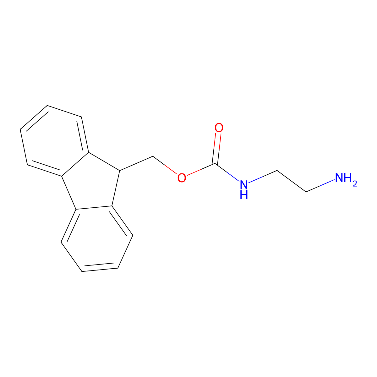9H-fluoren-9-ylmethyl N-(2-aminoethyl)carbamate molecular structure, CAS 166410-32-8
