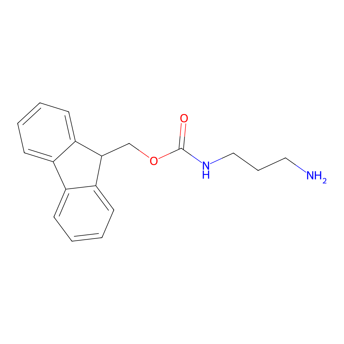 9H-fluoren-9-ylmethyl N-(3-aminopropyl)carbamate molecular structure, CAS 166410-34-0