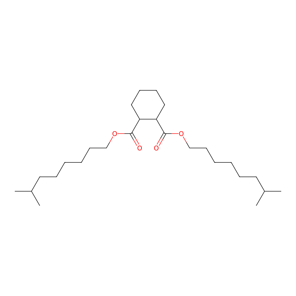 Diisononyl hexahydrophthalate molecular structure, CAS 166412-78-8