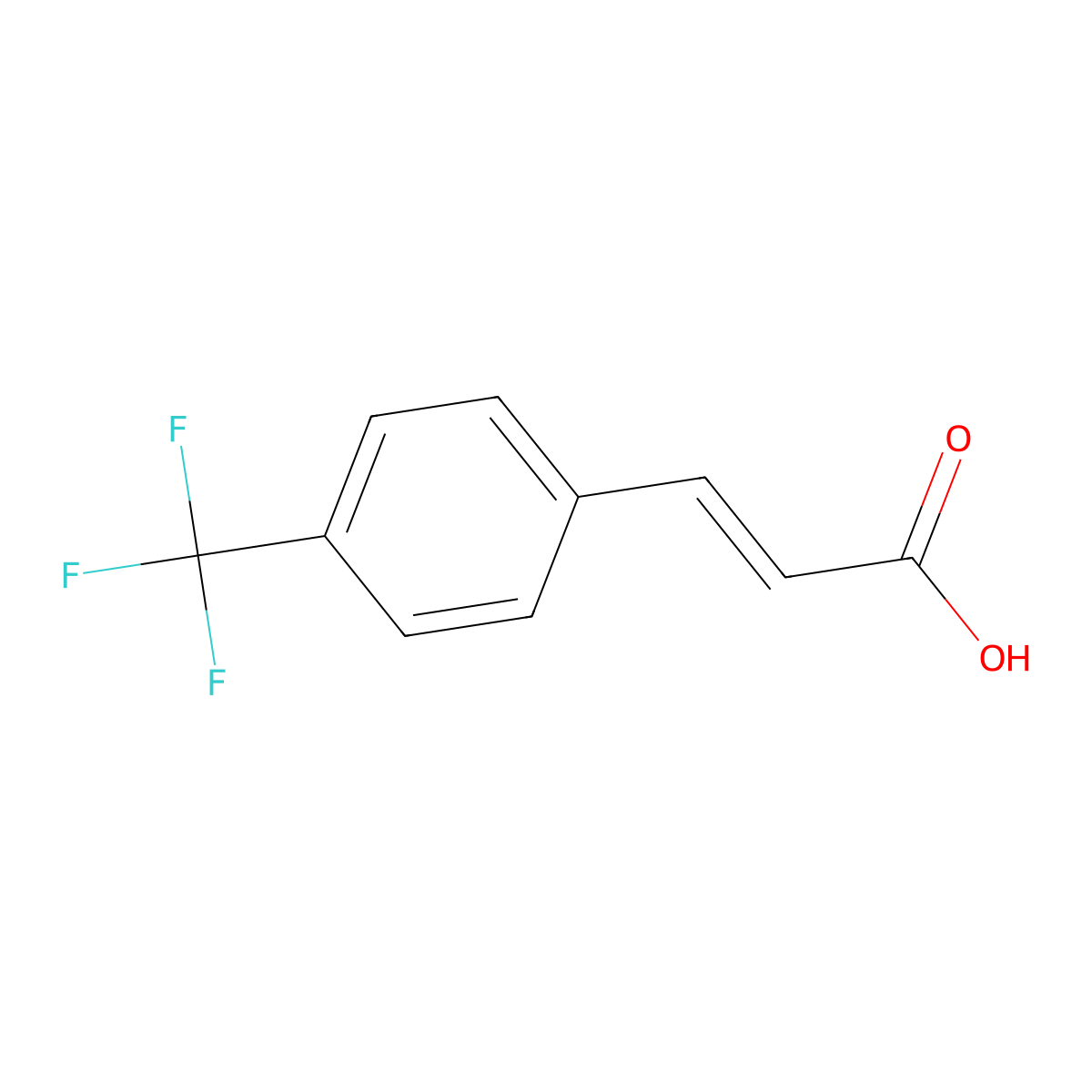 4-(Trifluoromethyl)cinnamic acid molecular structure, CAS 16642-92-5