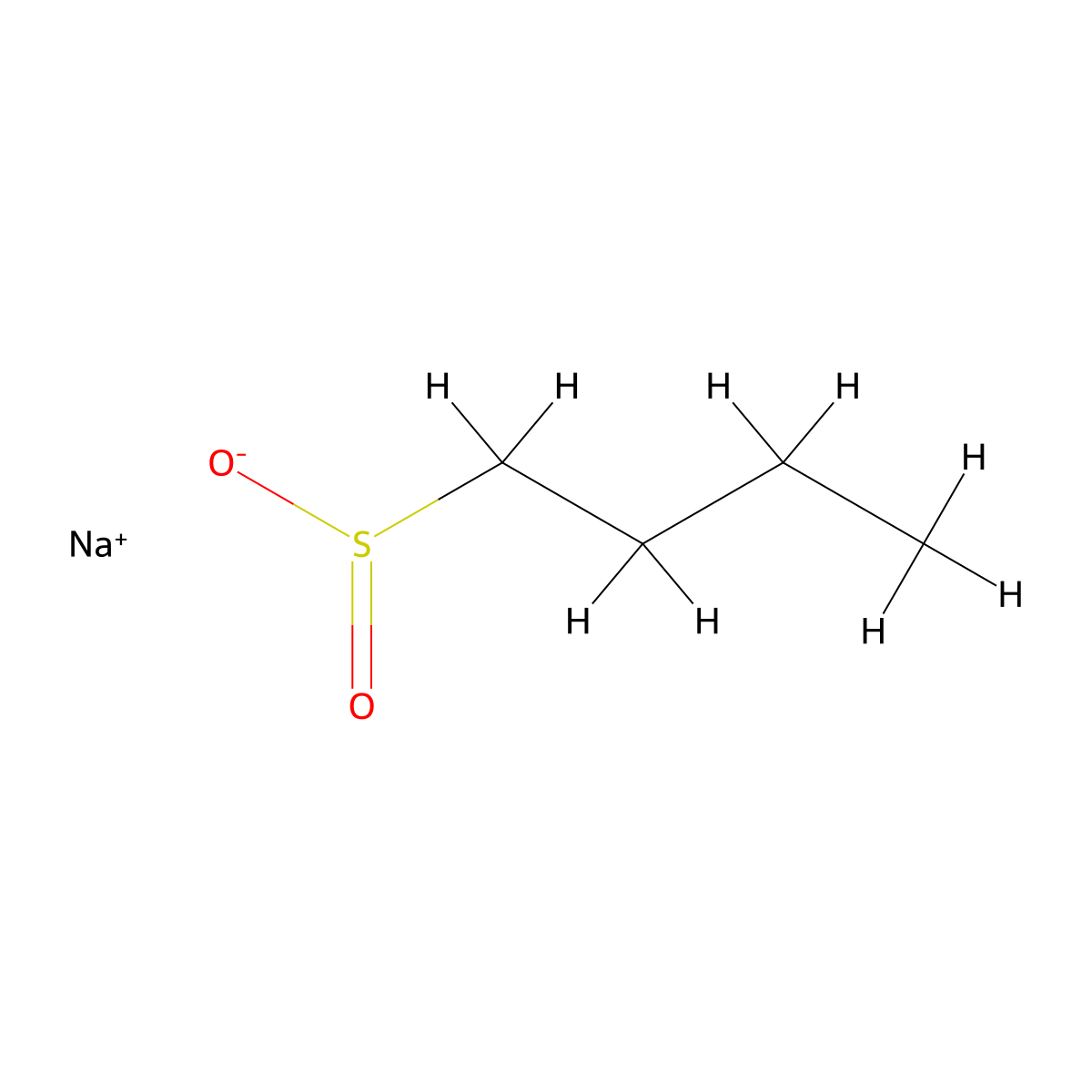 Sodium butane-1-sulfinate molecular structure, CAS 16642-95-8