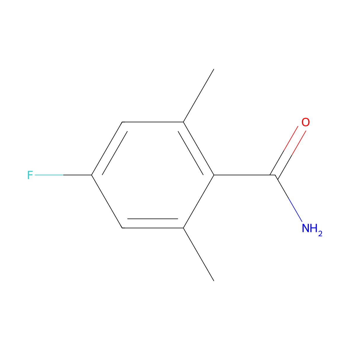 4-Fluoro-2,6-dimethylbenzamide molecular structure, CAS 16643-19-9