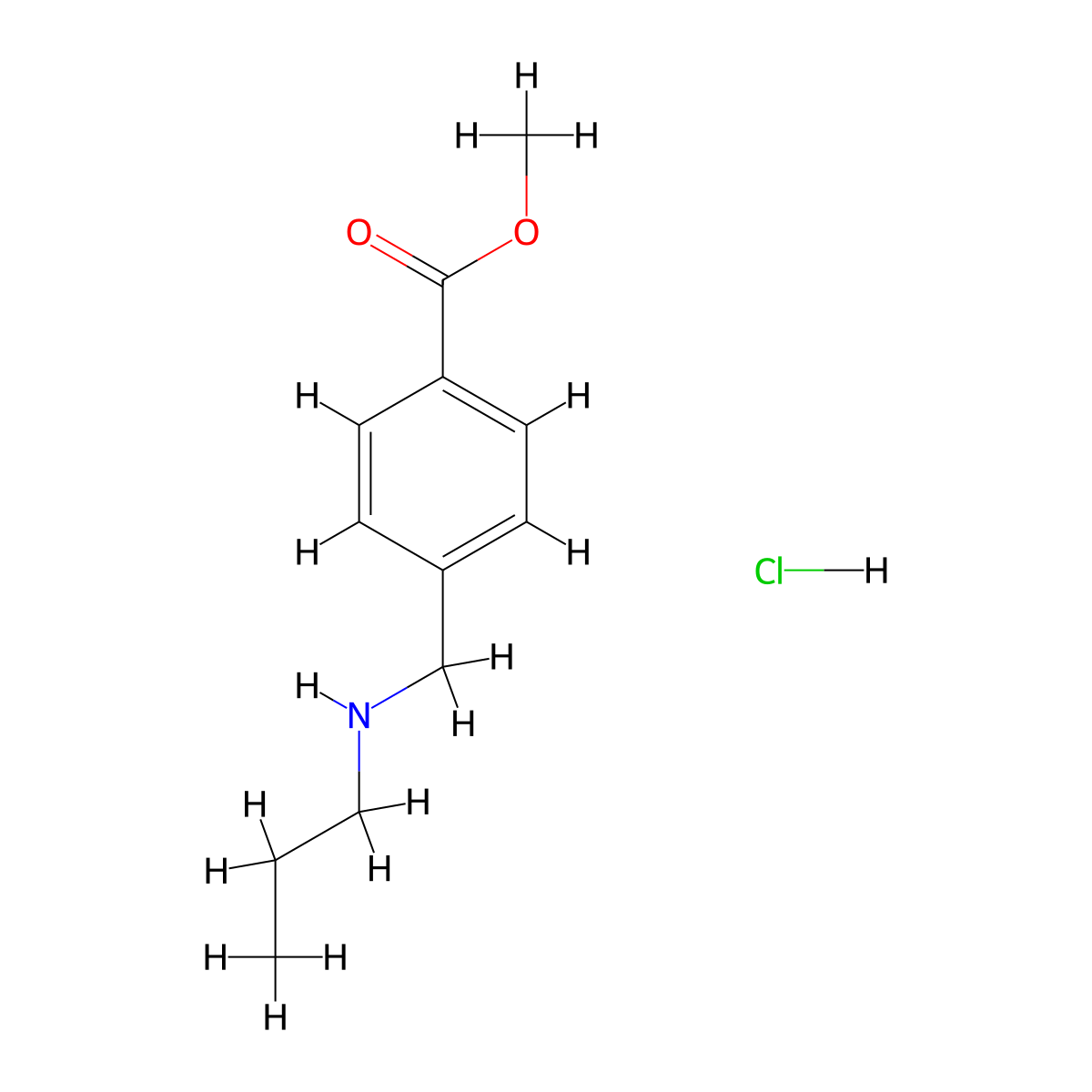Methyl 4-[(propylamino)methyl]benzoate hydrochloride molecular structure, CAS 1664336-78-0