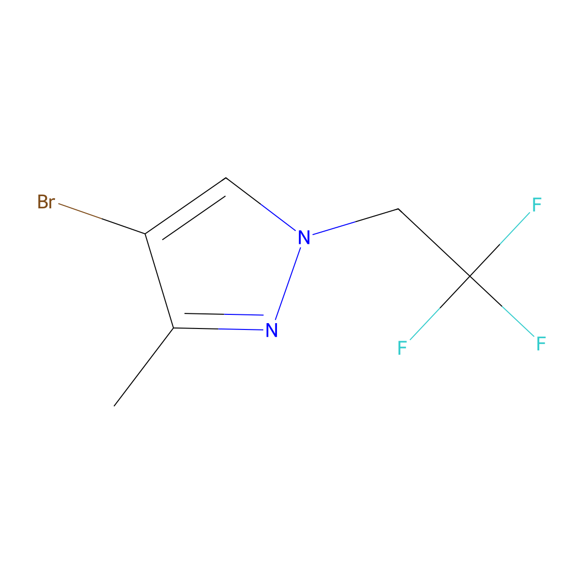 4-bromo-3-methyl-1-(2,2,2-trifluoroethyl)-1H-pyrazole molecular structure, CAS 1664353-04-1