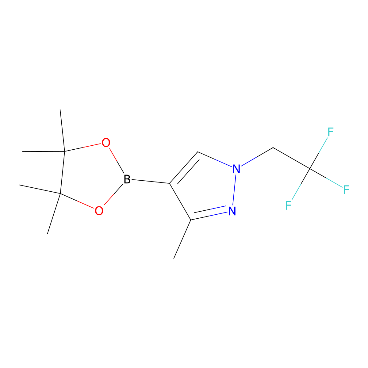 3-Methyl-4-(4,4,5,5-tetramethyl-1,3,2-dioxaborolan-2-yl)-1-(2,2,2-trifluoroethyl)-1h-pyrazole molecular structure, CAS 1664354-95-3