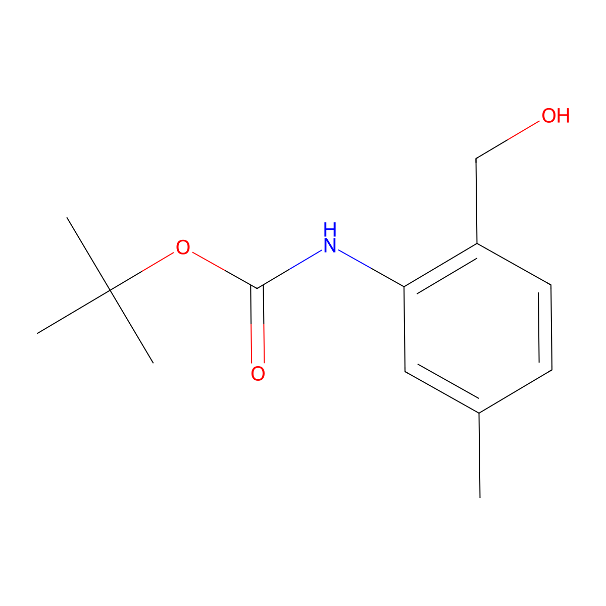 tert-butyl N-[2-(hydroxymethyl)-5-methylphenyl]carbamate molecular structure, CAS 1664374-36-0