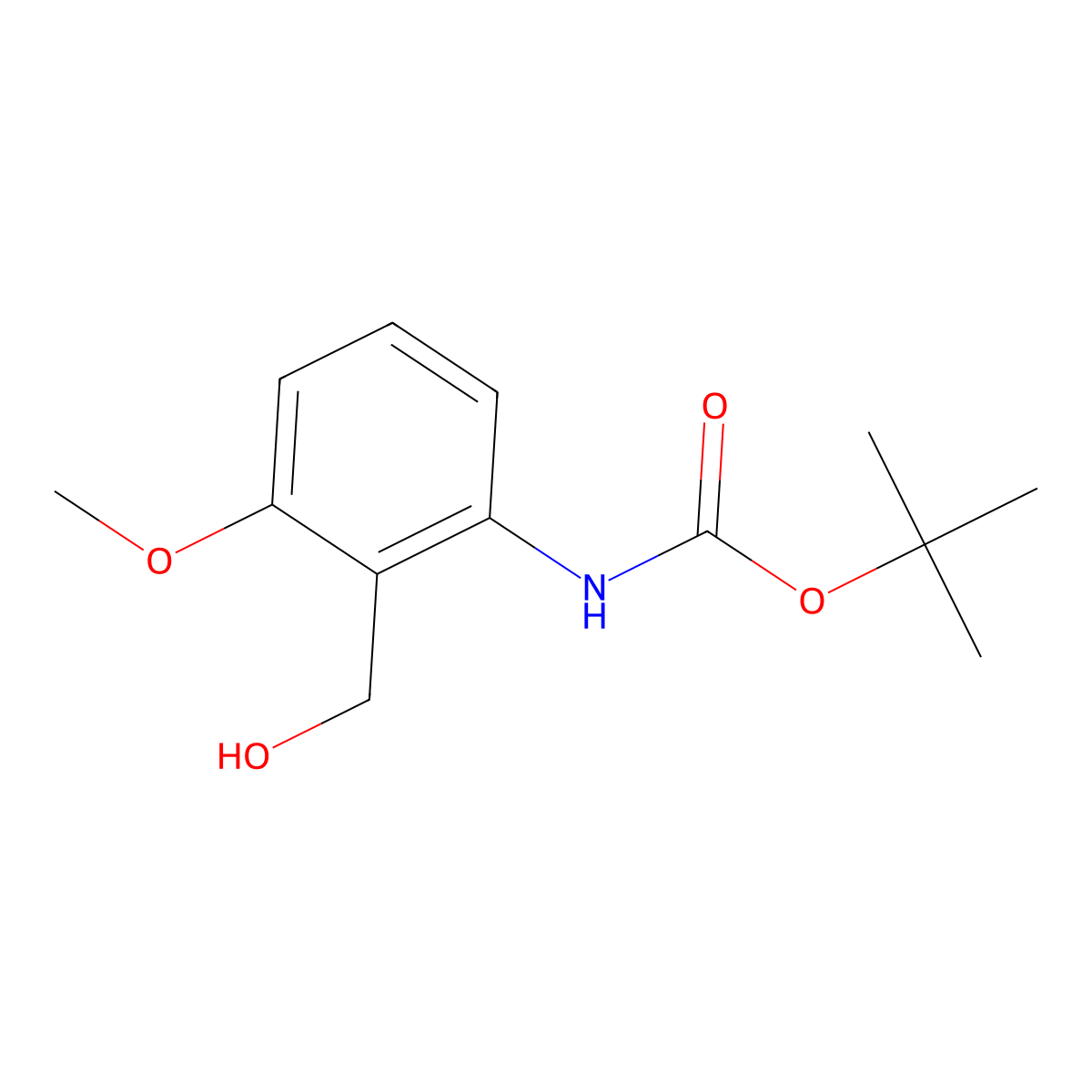 tert-butyl N-[2-(hydroxymethyl)-3-methoxyphenyl]carbamate molecular structure, CAS 1664374-59-7