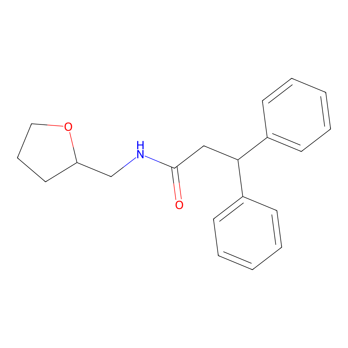 N-(oxolan-2-ylmethyl)-3,3-diphenylpropanamide molecular structure, CAS 166438-04-6