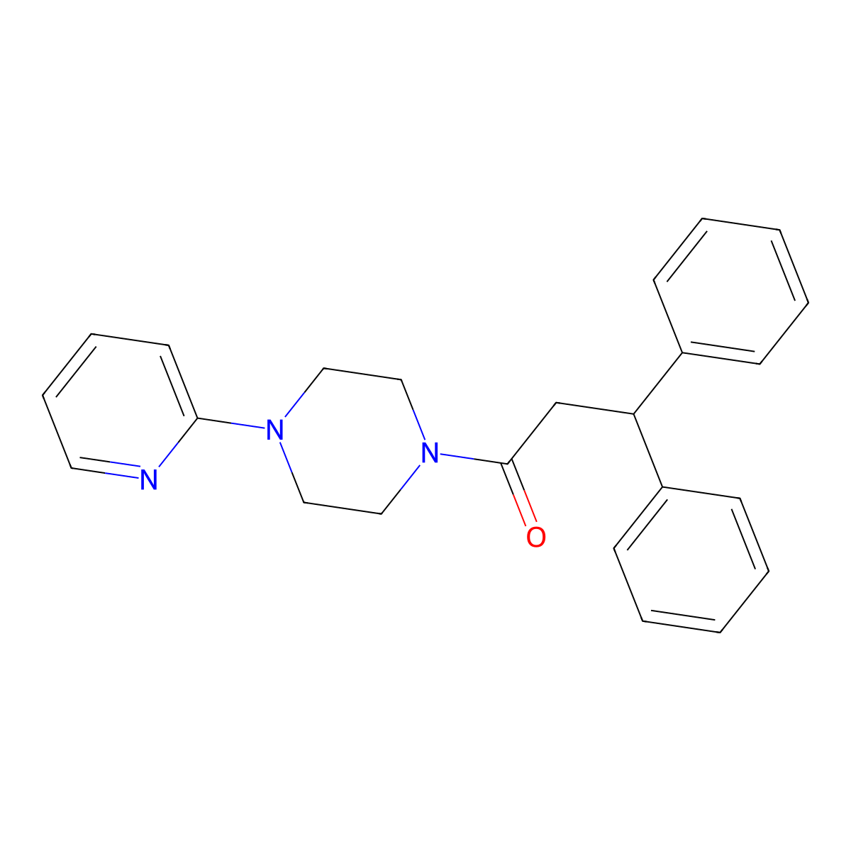 3,3-Diphenyl-1-(4-pyridin-2-ylpiperazin-1-yl)propan-1-one molecular structure, CAS 166438-05-7