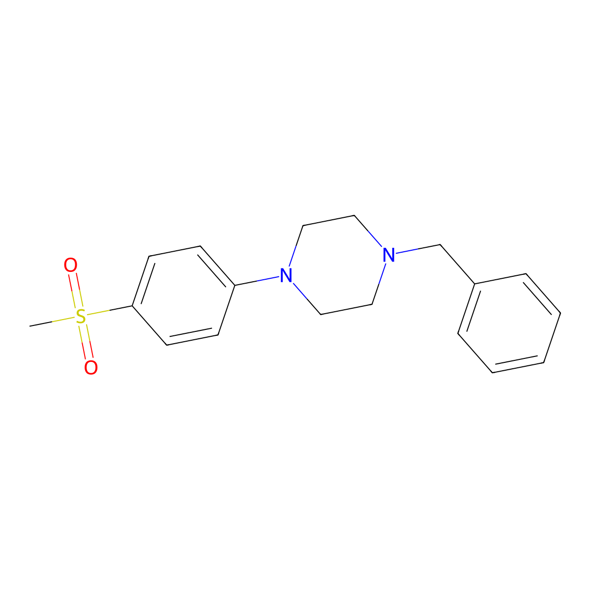 1-Benzyl-4-(4-methanesulfonylphenyl)piperazine molecular structure, CAS 166438-71-7