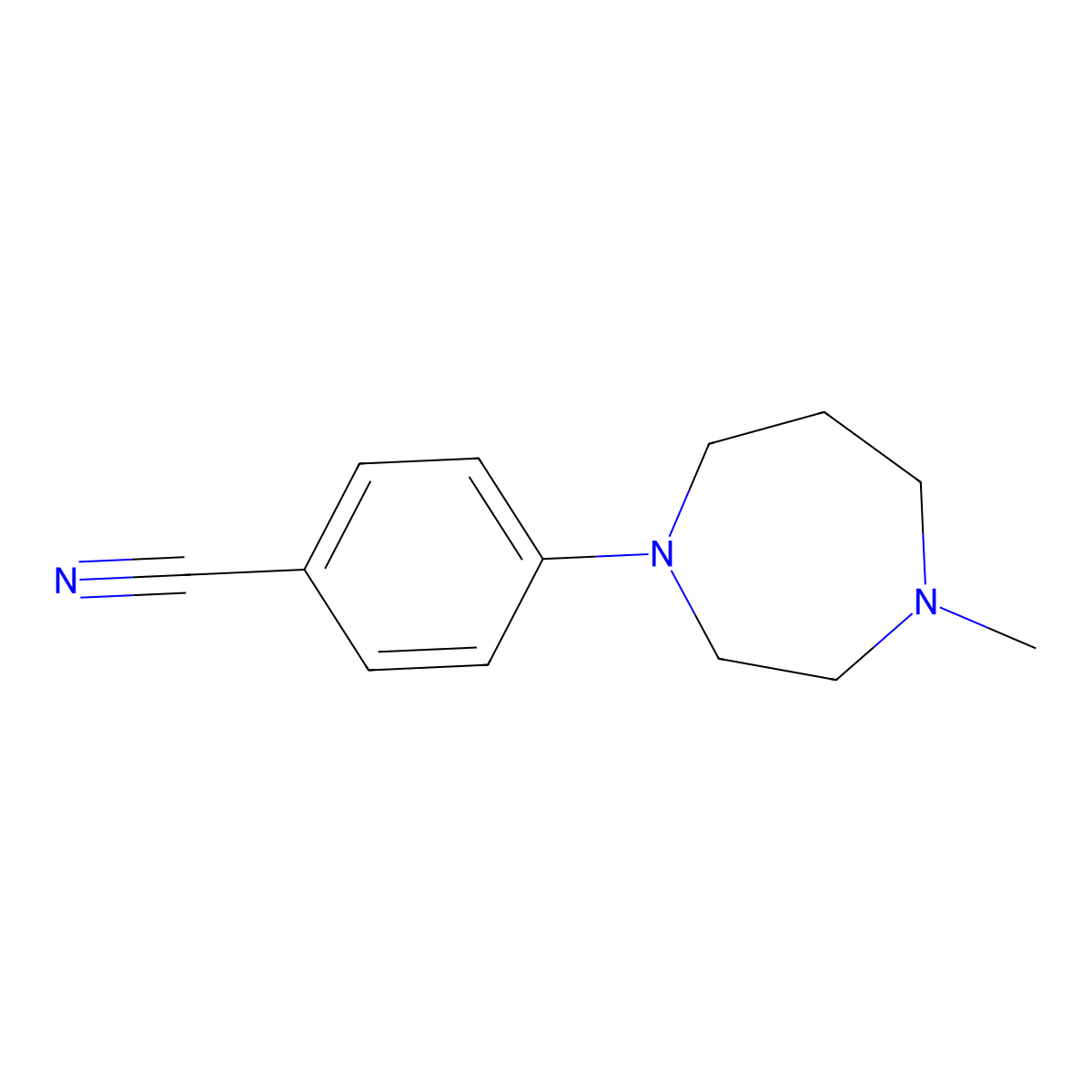 4-(4-Methyl-1,4-diazepan-1-yl)benzonitrile molecular structure, CAS 166438-80-8