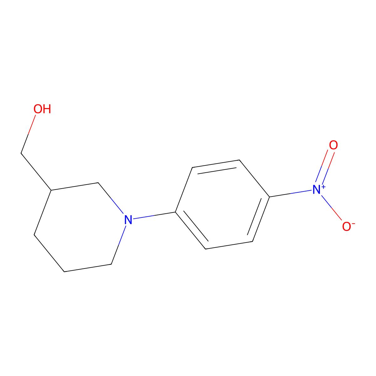 (1-(4-Nitrophenyl)piperidin-3-yl)methanol molecular structure, CAS 166438-83-1