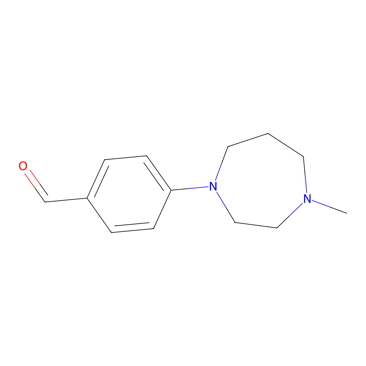 4-(4-Methyl-1,4-diazepan-1-yl)benzaldehyde molecular structure, CAS 166438-86-4