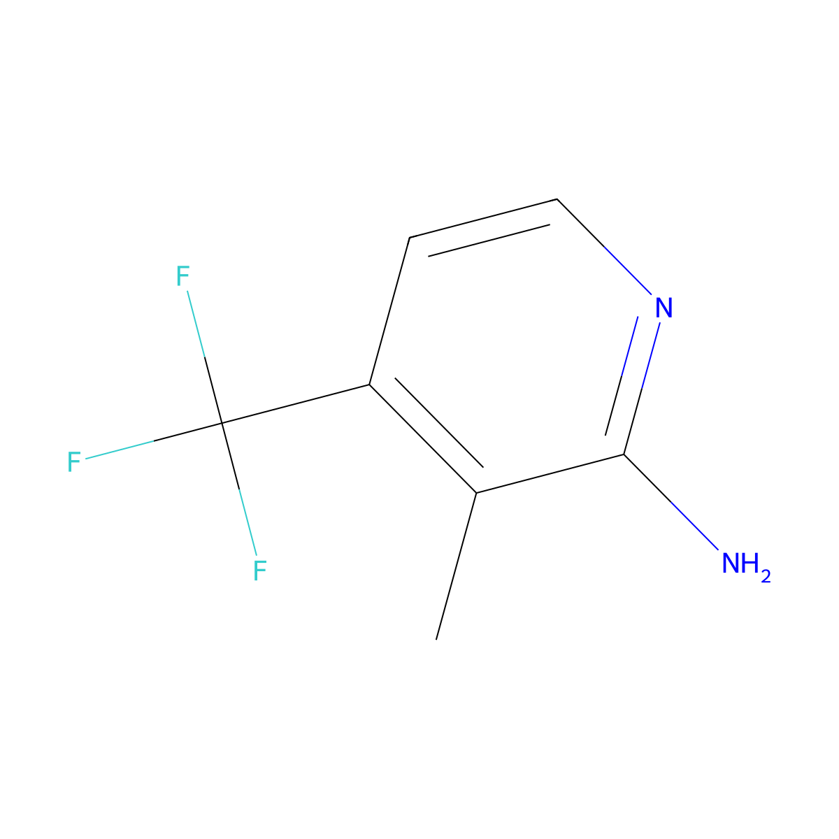 3-Methyl-4-(trifluoromethyl)pyridin-2-amine molecular structure, CAS 1664384-87-5