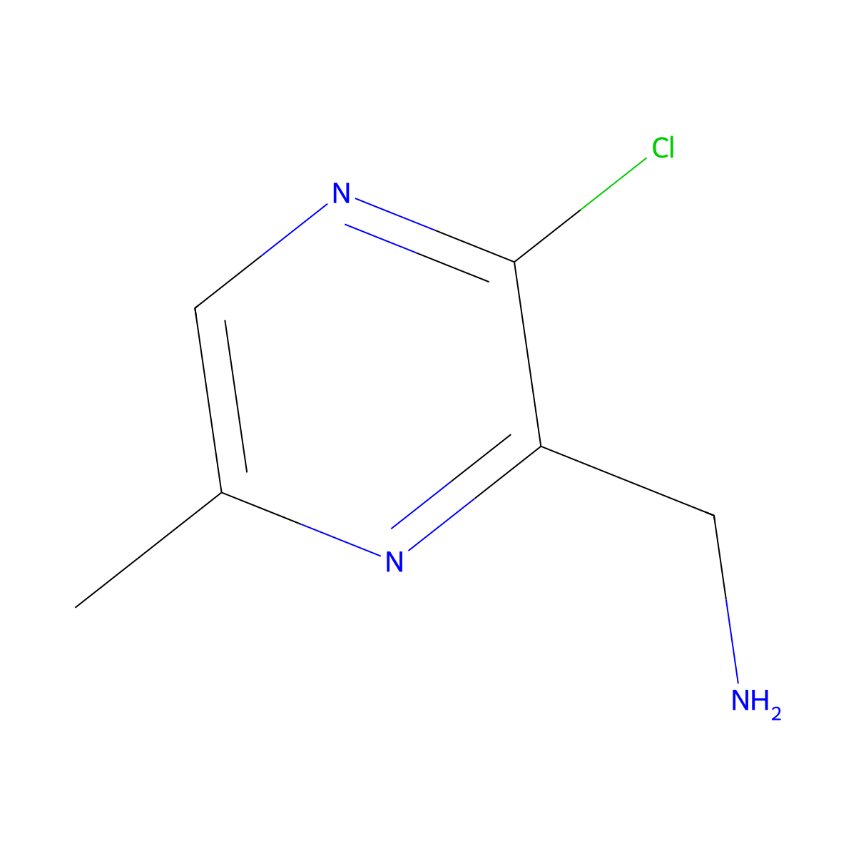 (3-Chloro-6-methylpyrazin-2-yl)methanamine molecular structure, CAS 1664384-90-0