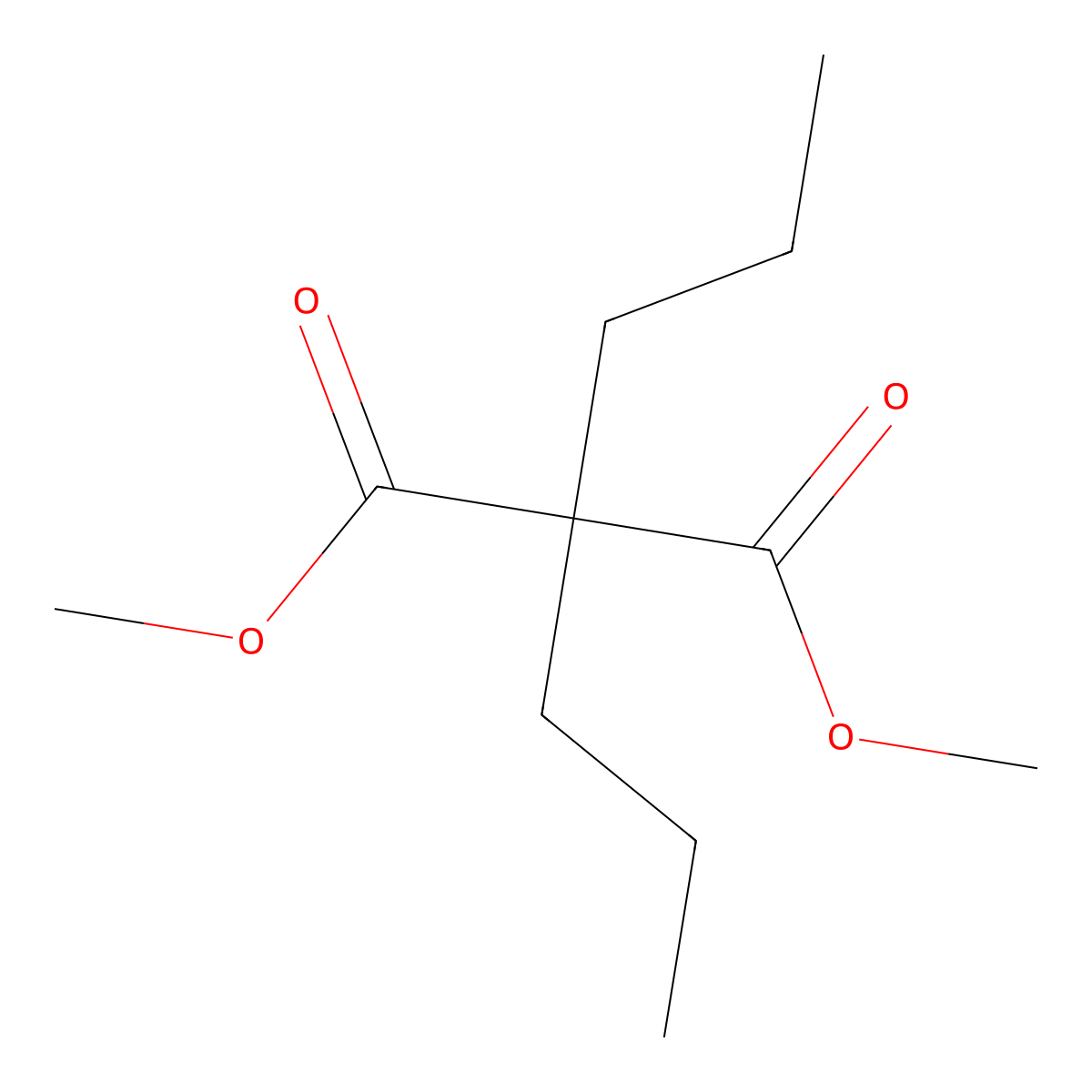 Dimethyl 2,2-dipropylmalonate molecular structure, CAS 16644-05-6