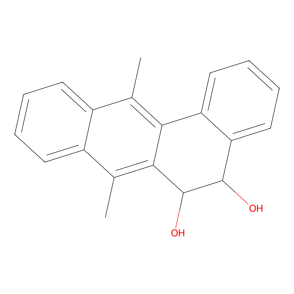 7,12-Dimethylbenz(a)anthracene-5,6-dihydrodiol molecular structure, CAS 16644-15-8