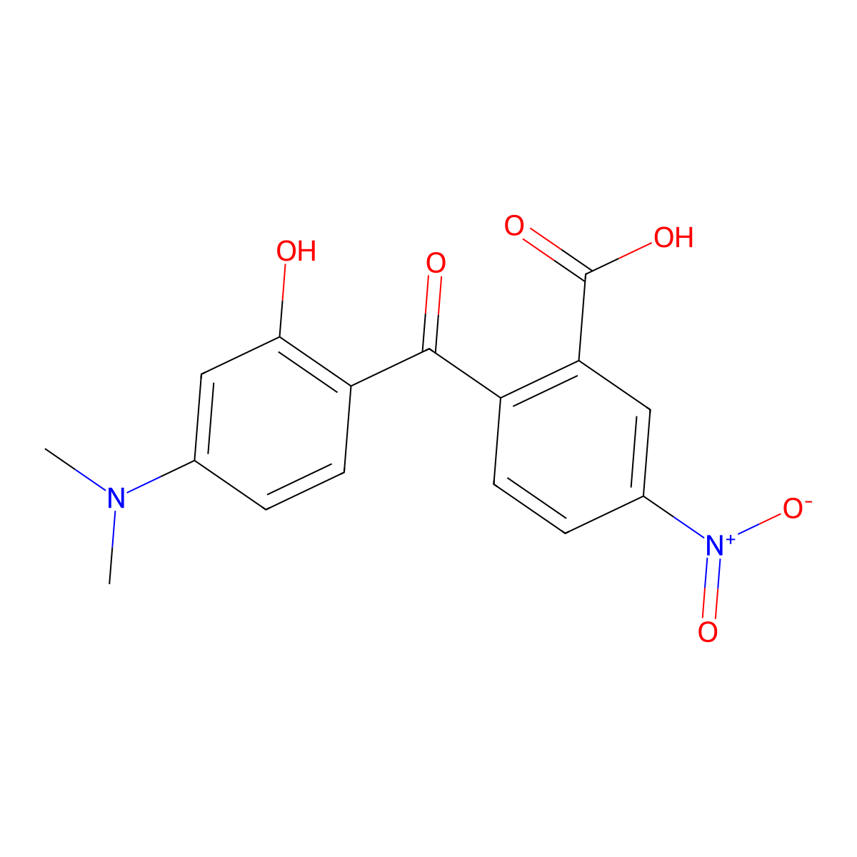 2'-Carboxy-4-dimethylamino-2-hydroxy-4'-nitrobenzophenone molecular structure, CAS 166442-35-9