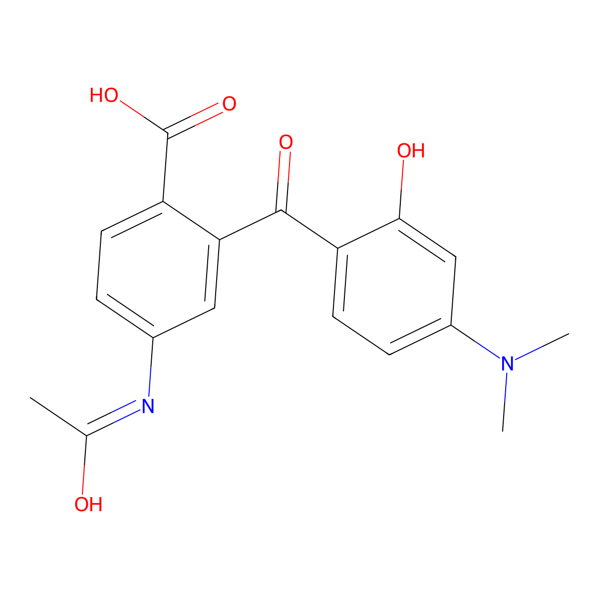 5'-Acetamido-2'-carboxy-4-dimethylamino-2-hydroxybenzophenone molecular structure, CAS 166442-37-1