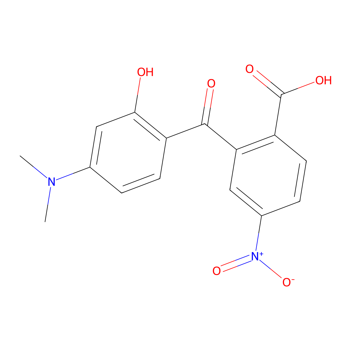 2'-Carboxy-4-dimethylamino-2-hydroxy-5'-nitrobenzophenone molecular structure, CAS 166442-40-6