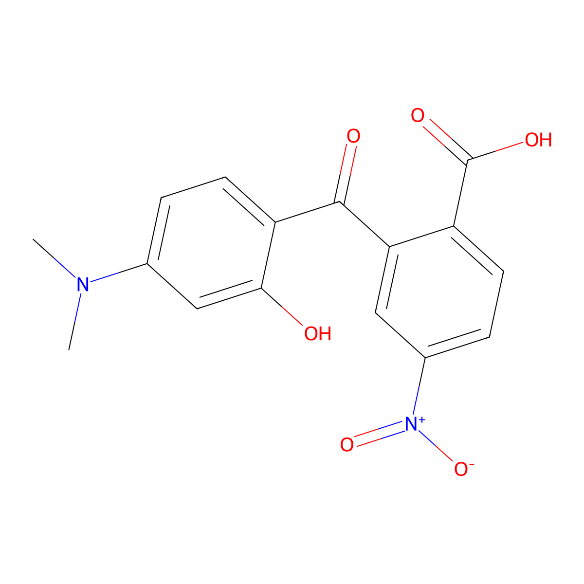 2'-Carboxy-4-dimethylamino-2-hydroxy-5'-nitrobenzophenone molecular structure, CAS 166442-40-6