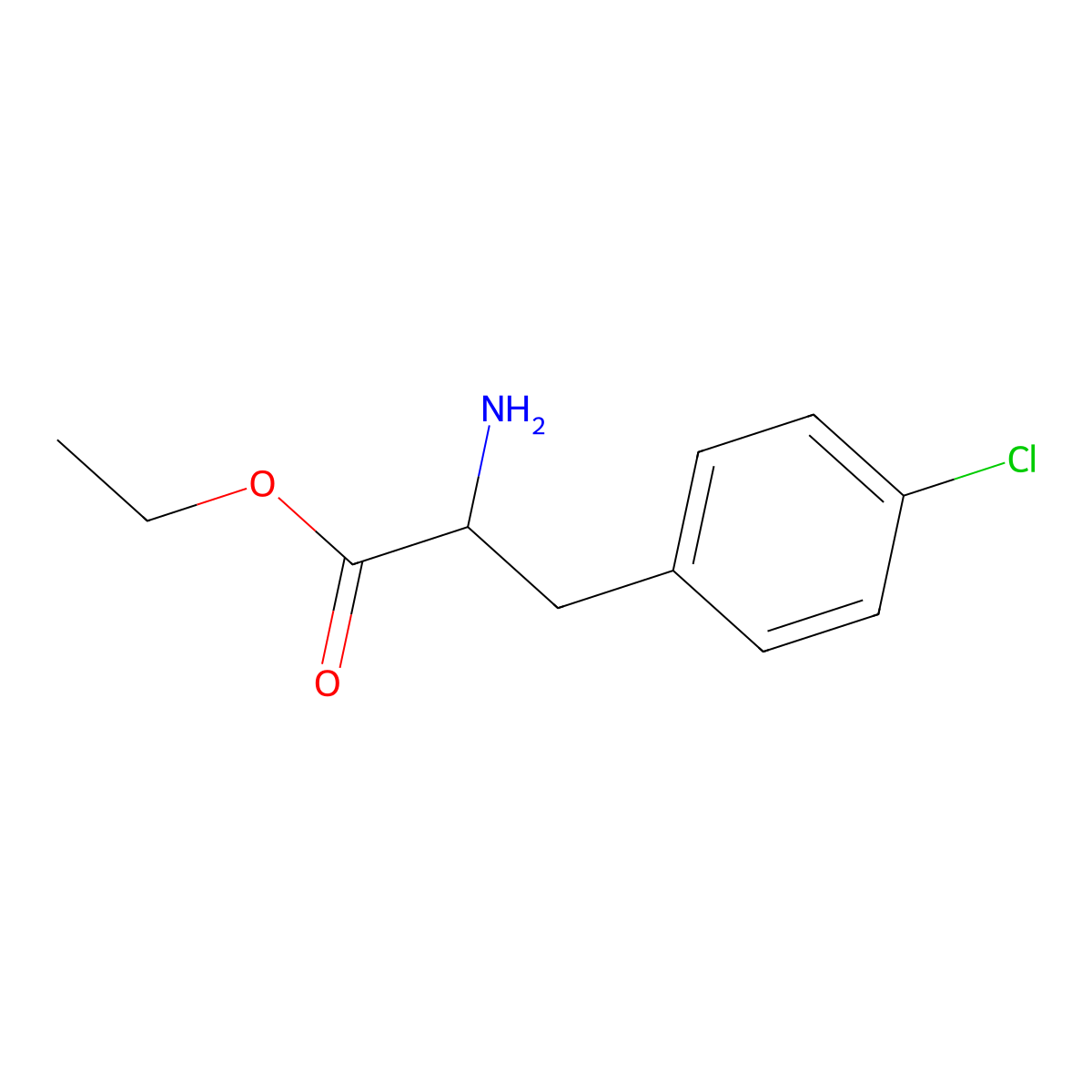 ethyl (2R)-2-amino-3-(4-chlorophenyl)propanoate molecular structure, CAS 166449-97-4
