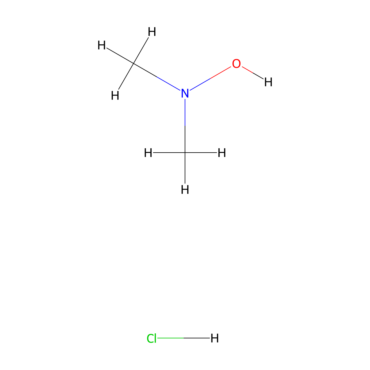 N,N-dimethylhydroxylamine hydrochloride molecular structure, CAS 16645-06-0