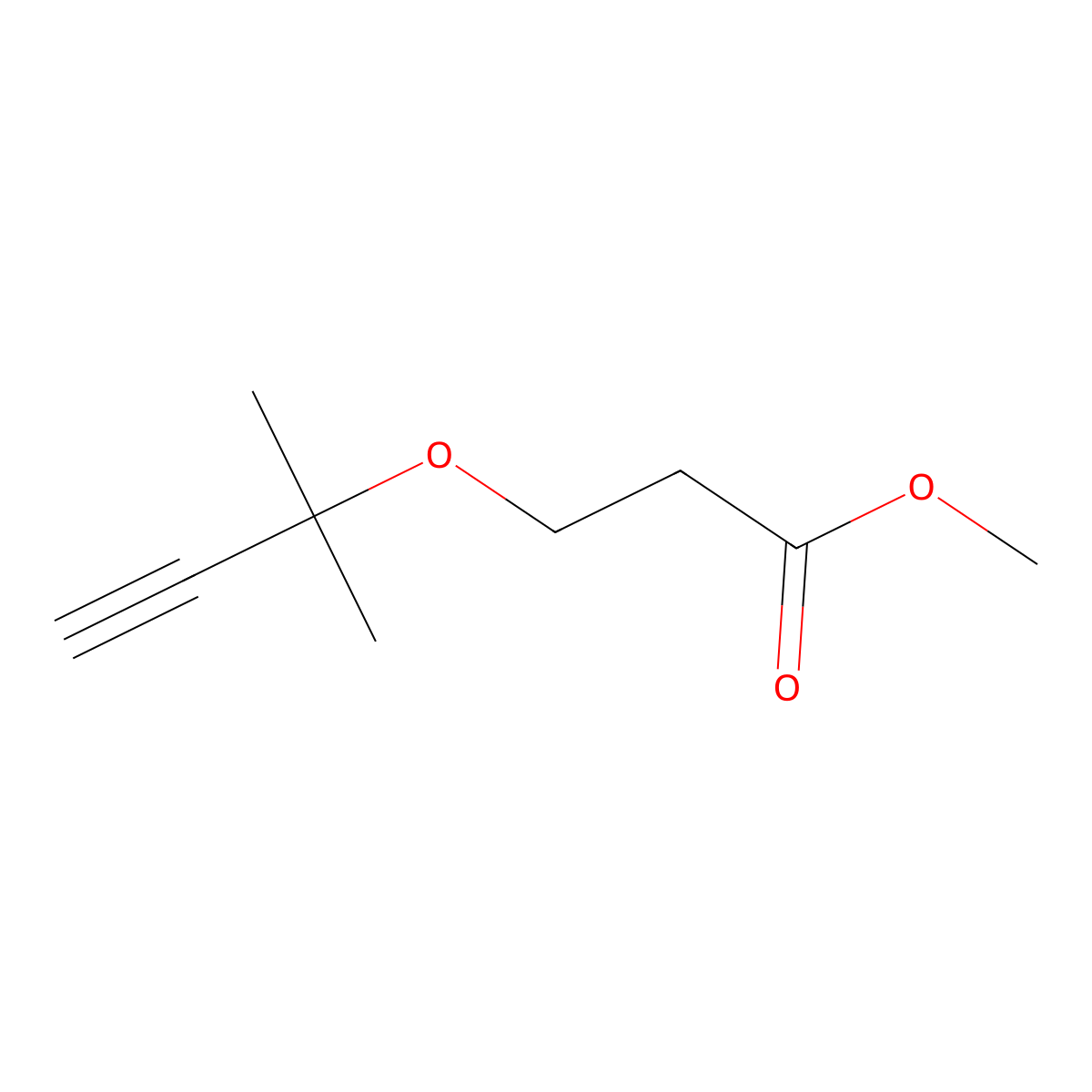 Methyl 3-[(2-methylbut-3-yn-2-yl)oxy]propanoate molecular structure, CAS 16645-37-7