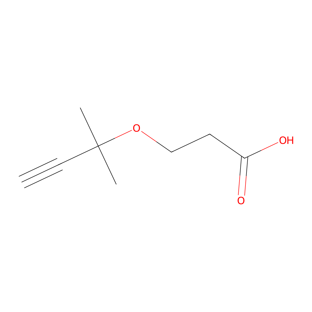 3-[(2-Methylbut-3-yn-2-yl)oxy]propanoic acid molecular structure, CAS 16645-40-2