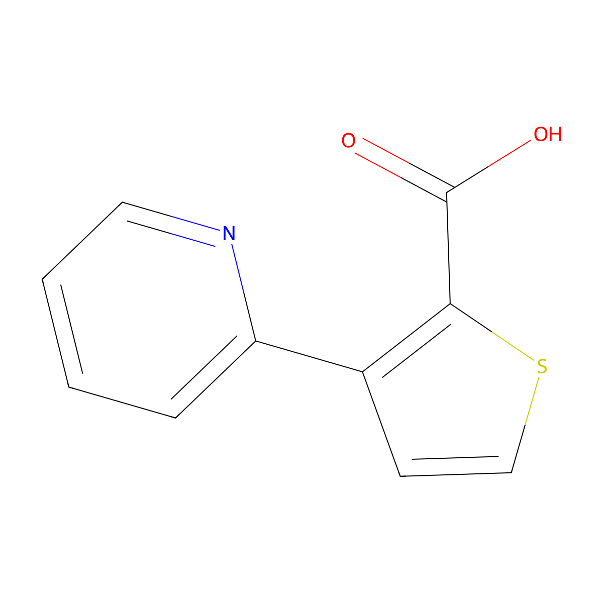 3-(Pyridin-2-yl)thiophene-2-carboxylic acid molecular structure, CAS 166450-84-6