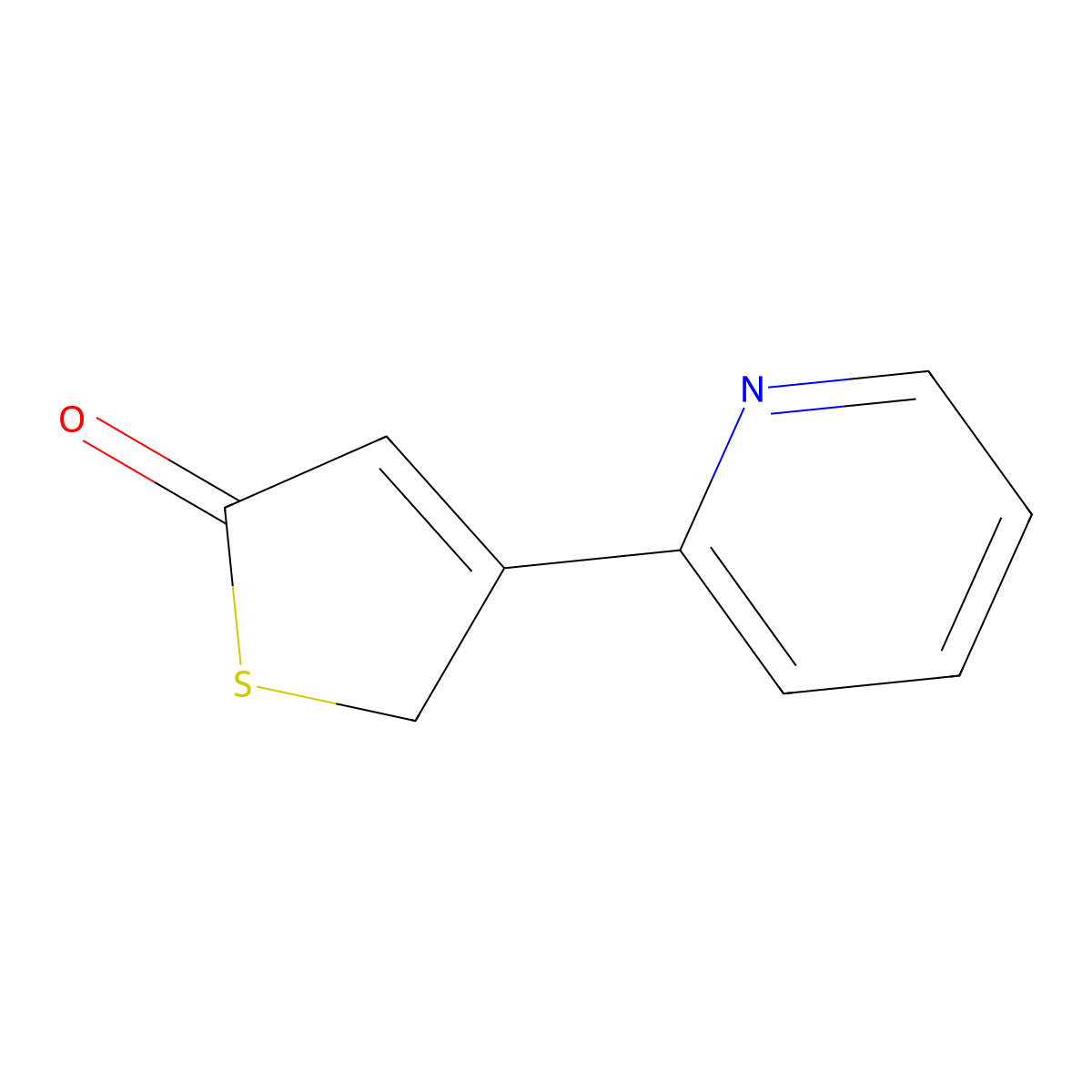 4-(2-pyridinyl)-2(5H)-thiophenone molecular structure, CAS 166450-95-9