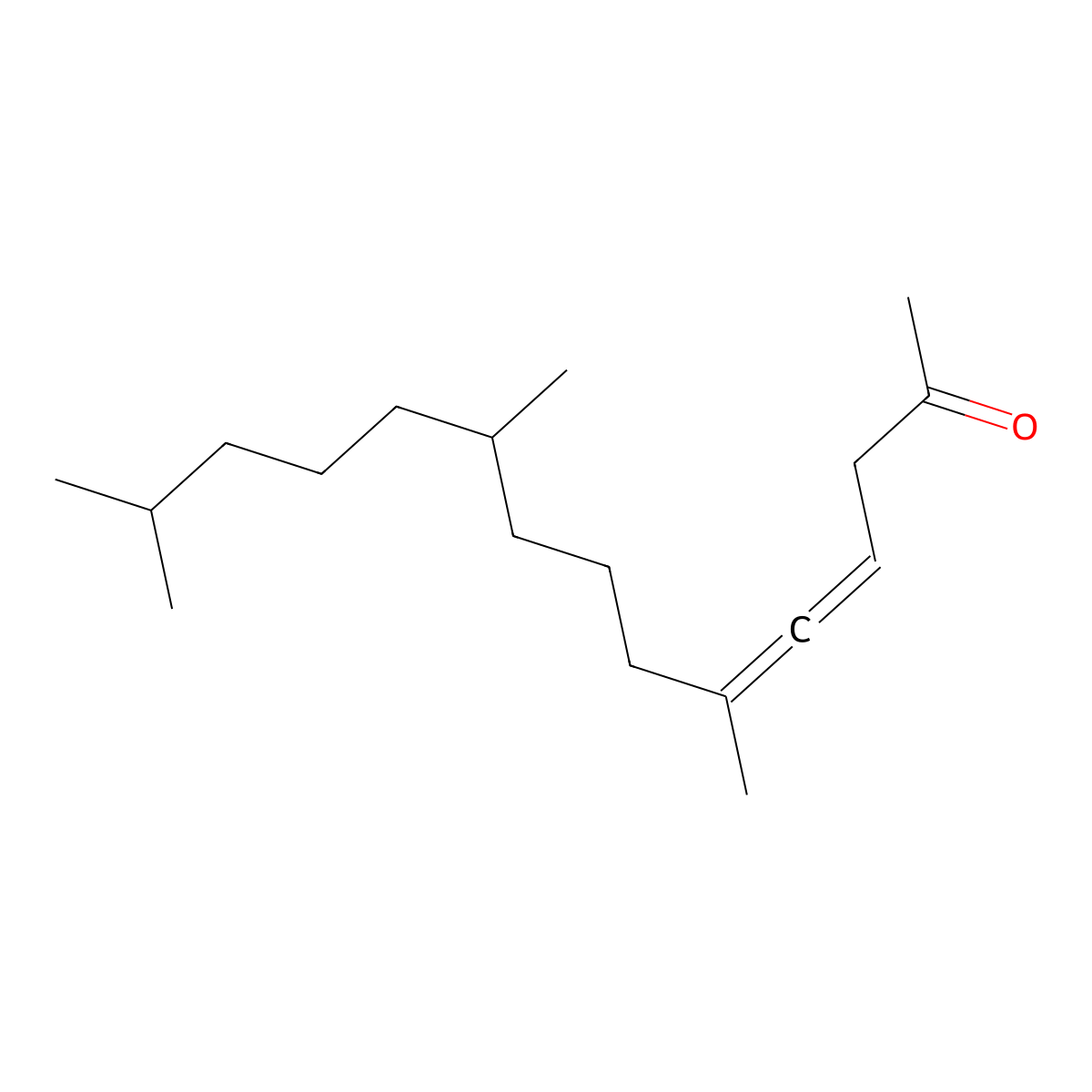 6,10,14-Trimethylpentadeca-4,5-dien-2-one molecular structure, CAS 16647-10-2