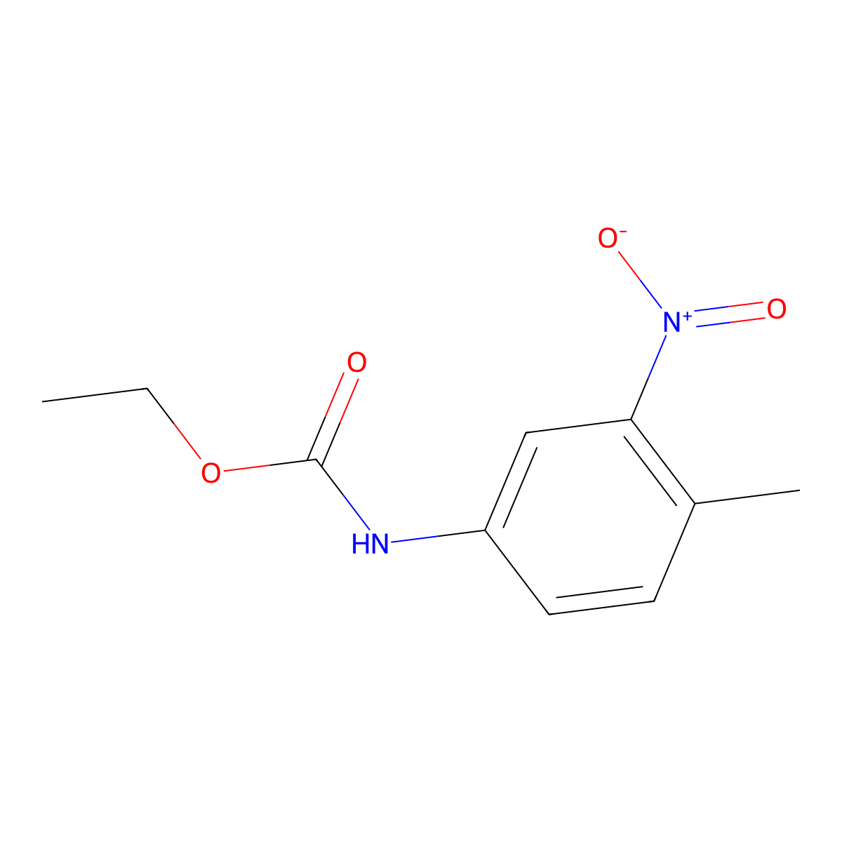 N-Ethoxycarbonyl-3-nitro-p-toluidine molecular structure, CAS 16648-53-6