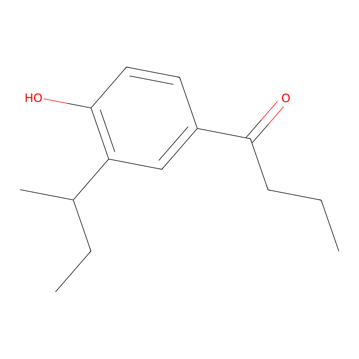 1-[3-(Butan-2-yl)-4-hydroxyphenyl]butan-1-one molecular structure, CAS 16648-70-7