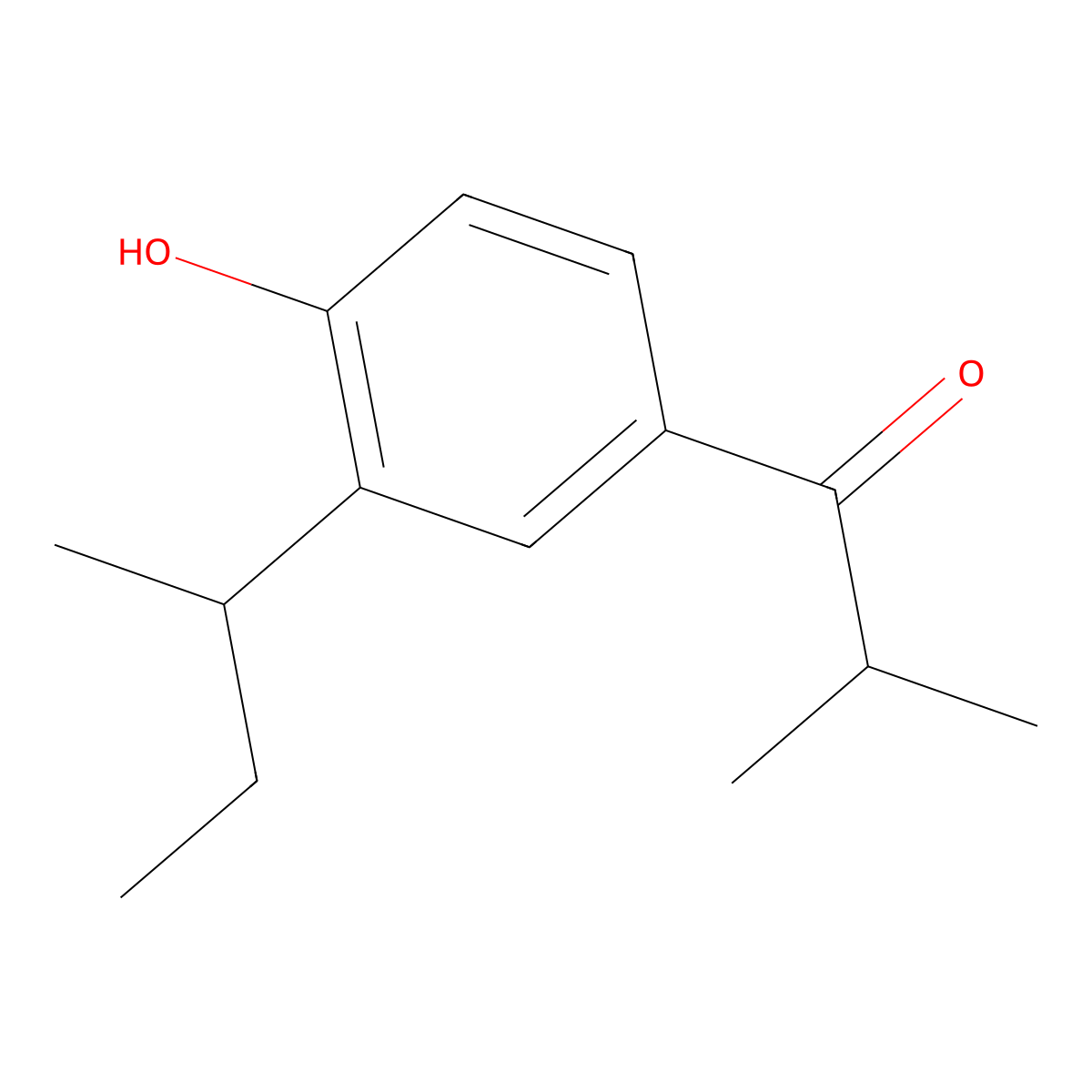 1-[3-(Butan-2-yl)-4-hydroxyphenyl]-2-methylpropan-1-one molecular structure, CAS 16648-76-3