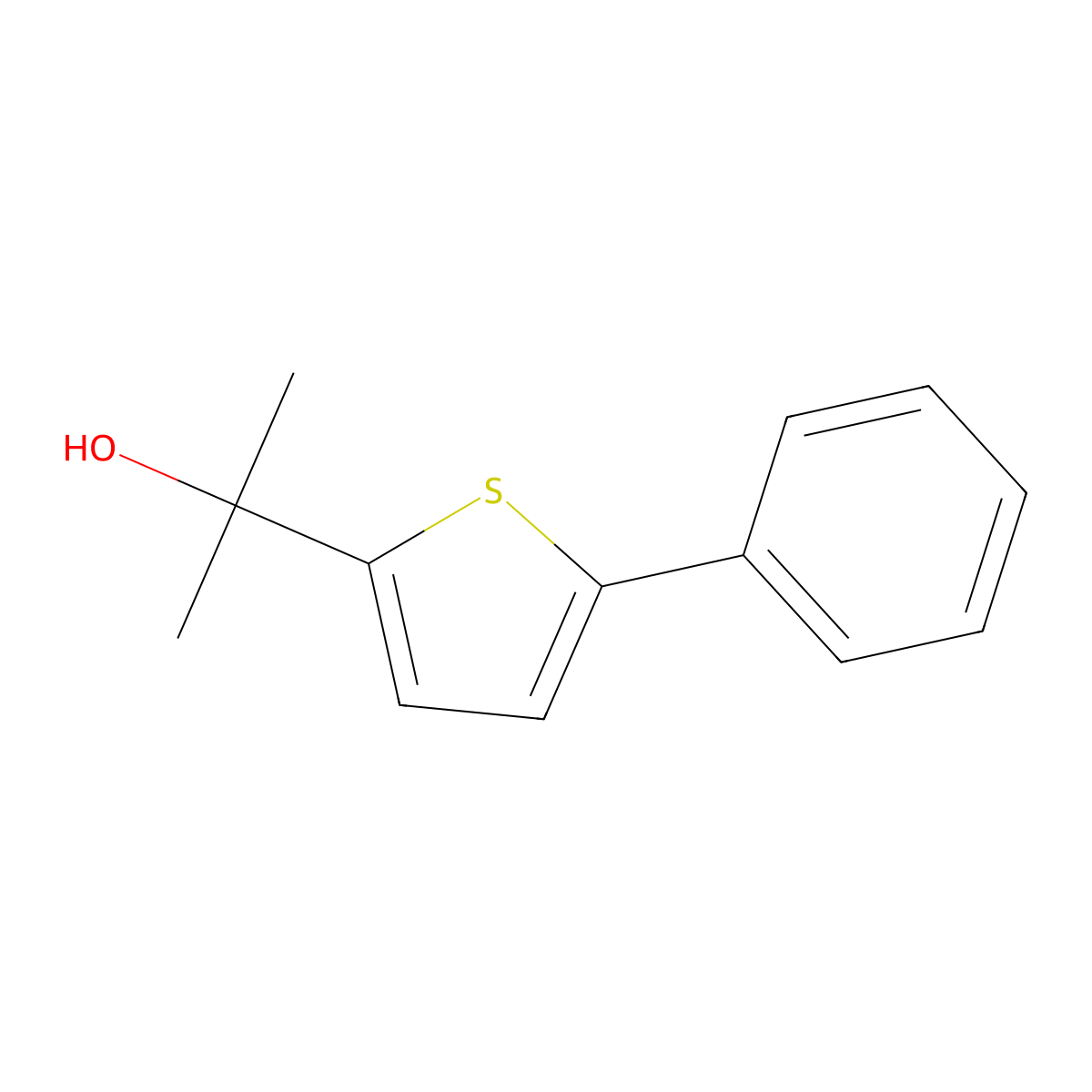2-(5-Phenylthiophen-2-yl)propan-2-ol molecular structure, CAS 1665-37-8