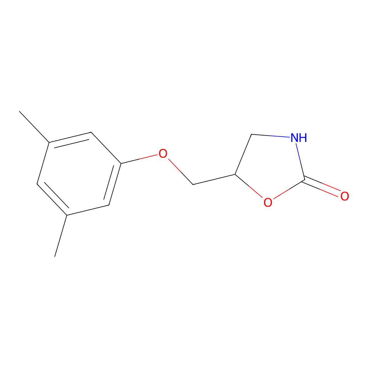 Metaxalone molecular structure, CAS 1665-48-1