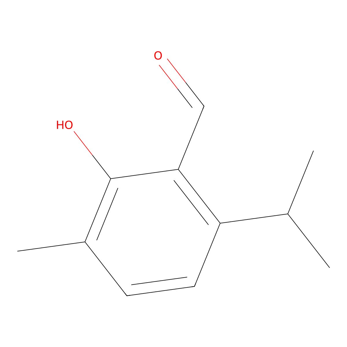 2-Hydroxy-3-methyl-6-isopropylbenzaldehyde molecular structure, CAS 1665-99-2