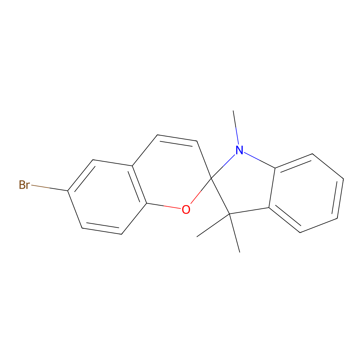 1,3,3-Trimethylindolino-6'-bromobenzopyrylospiran molecular structure, CAS 16650-14-9
