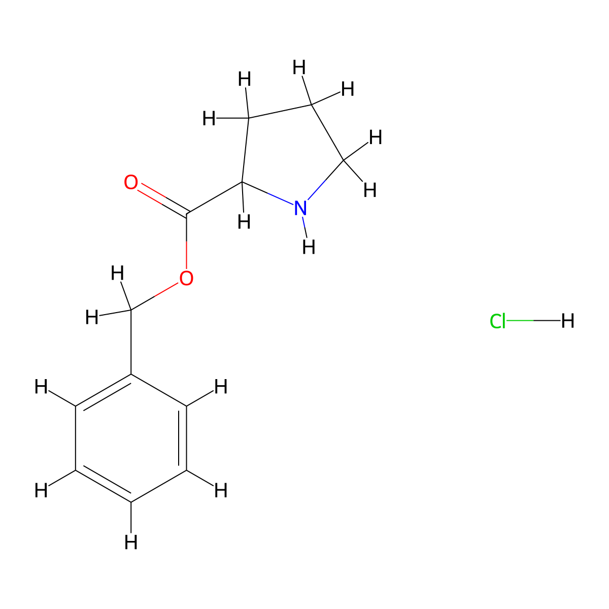 benzyl L-prolinate hydrochloride molecular structure, CAS 16652-71-4
