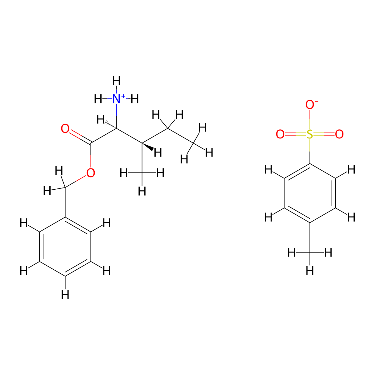 4-methylbenzenesulfonate;[(2S,3S)-3-methyl-1-oxo-1-phenylmethoxypentan-2-yl]azanium molecular structure, CAS 16652-75-8